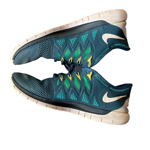 Nike Mens Free 5.0 642198-301 Blue Green Running Shoes Lace Up Low Top Size 10 - Picture 9 of 13